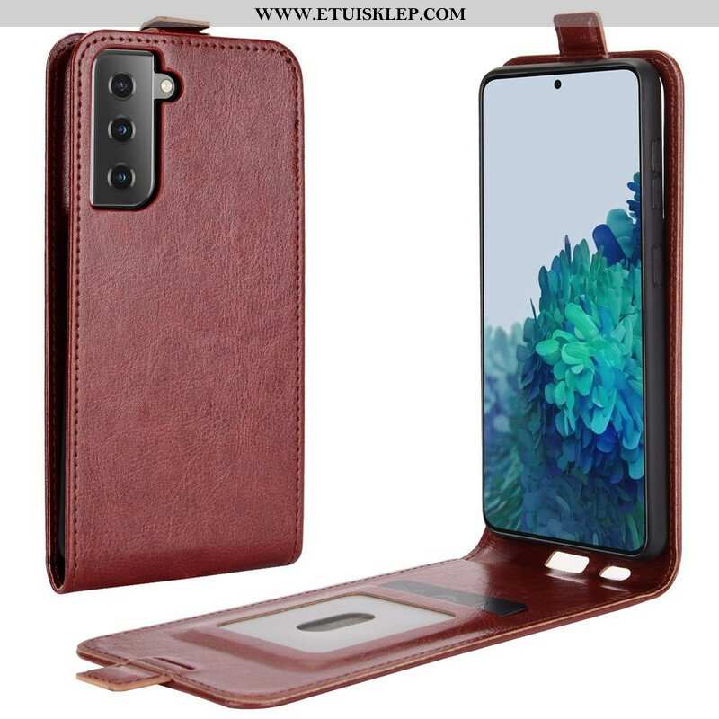 Etui Folio do Samsung Galaxy S21 5G Skórzany Futerał Pionowa Klapa Z Efektem Skóry